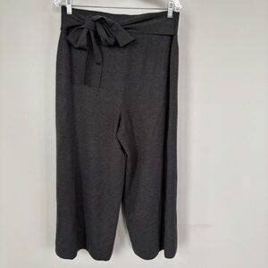 Moth by Anthropologie Wool Blend Wide Leg Crop Pants With‎ Tie Detail Size L